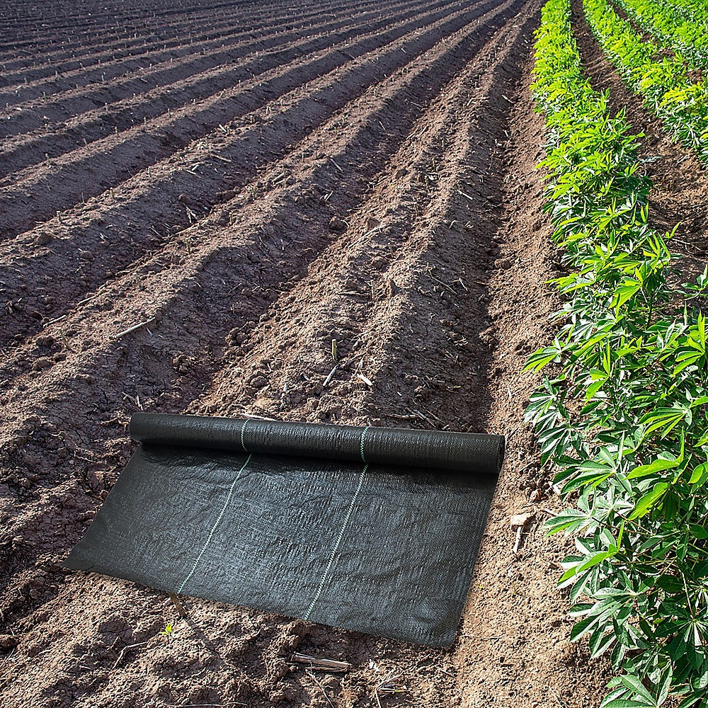 Heavy Duty Weed Control PP Woven Fabric Weed Mat Gardening Plant 1.83m x 30m - 0