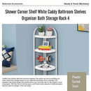 4 Tier Shower Corner Shelf White Freestanding Bathroom Storage Rack Bath Caddy Organiser-8