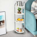 Shower Corner Shelf White Caddy Bathroom Shelves Organiser Bath Storage Rack 4-6