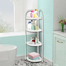 Shower Corner Shelf White Caddy Bathroom Shelves Organiser Bath Storage Rack 4-7