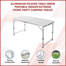 Aluminium Folding Table 120cm Portable Indoor Outdoor Picnic Party Camping Tables-3