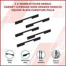 5 x 160mm Kitchen Handle Cabinet Cupboard Door Drawer Handles square Black furniture pulls-3