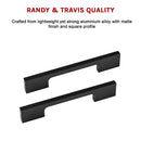 5 x 96mm Kitchen Handle Cabinet Cupboard Door Drawer Handles square Black furniture pulls-10