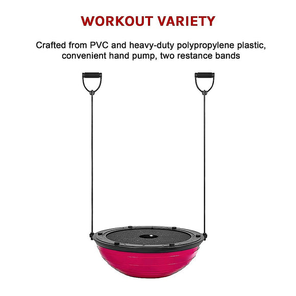 Yoga Balance Trainer Exercise Ball for Arm, Leg, Core Workout with Pump, 2 Resistance Bands
