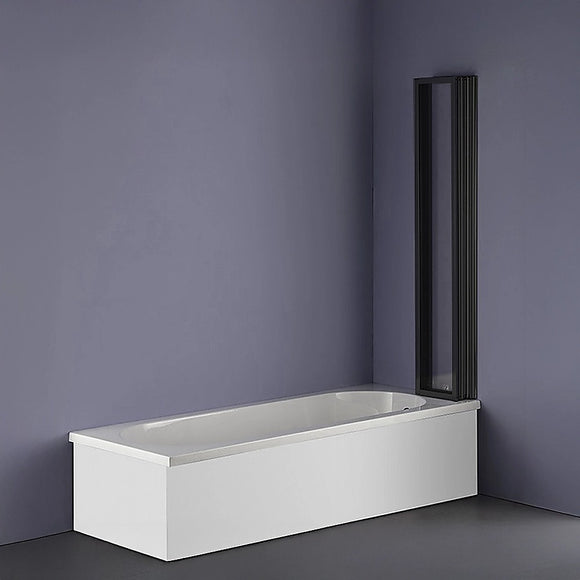 4 Fold Black Folding Bath Shower Screen Door Panel 1000 x 1400mm