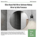 60cm Round Wall Mirror Bathroom Makeup Mirror by Della Francesca-10