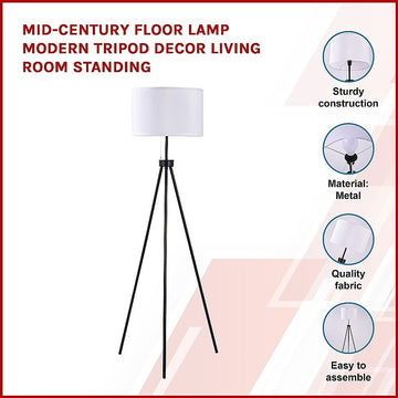Mid-Century Floor Lamp Modern Tripod Decor Living Room Standing - 0