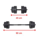 20kg Dumbbell Set Home Gym Fitness Exercise Weights Bar Plate-11