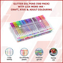Glitter Gel Pens (100 pack) with 2.5X More Ink - Craft, Kids & Adult Colouring-3