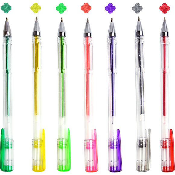 Glitter Gel Pens (100 pack) with 2.5X More Ink - Craft, Kids & Adult Colouring