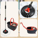 Spin Rotating Mop and Bucket Set with Wheels and 4 Microfibre Mop Heads-8