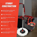 Spin Rotating Mop and Bucket Set with Wheels and 4 Microfibre Mop Heads-11