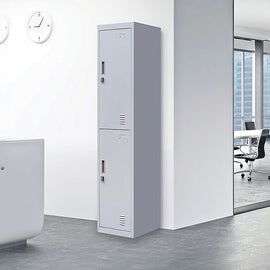 2-Door Vertical Locker for Office Gym Shed School Home Storage - 0