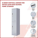 2-Door Vertical Locker for Office Gym Shed School Home Storage-3