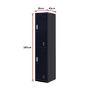 2-Door Vertical Locker for Office Gym Shed School Home Storage-9