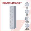 6-Door Locker for Office Gym Shed School Home Storage-3