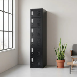 6-Door Locker for Office Gym Shed School Home Storage - 0