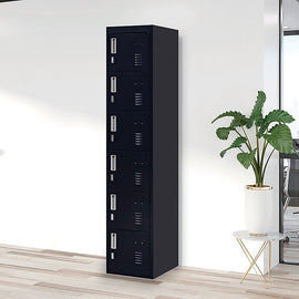 6-Door Locker for Office Gym Shed School Home Storage - 0