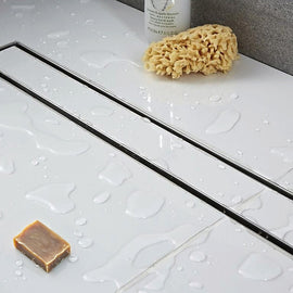 1000mm Tile Insert Bathroom Shower Stainless Steel Grate Drain w/Centre outlet Floor Waste - 0