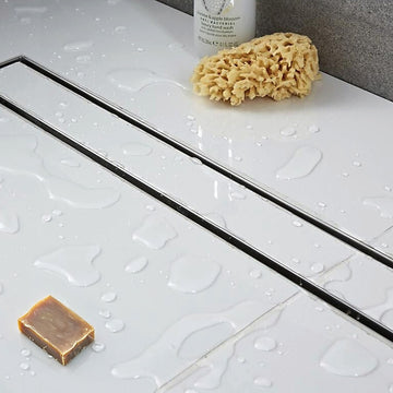 1000mm Tile Insert Bathroom Shower Stainless Steel Grate Drain w/Centre outlet Floor Waste - 0