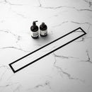 1000mm Tile Insert Bathroom Shower Black Grate Drain w/Centre outlet Floor Waste-6