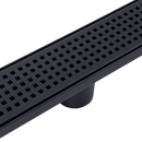 900mm Bathroom Shower Black Grate Drain w/Centre outlet Floor Waste Square Pattern-7