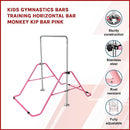 Kids Gymnastics Bars Training Horizontal Bar Monkey Kip Bar Pink-5