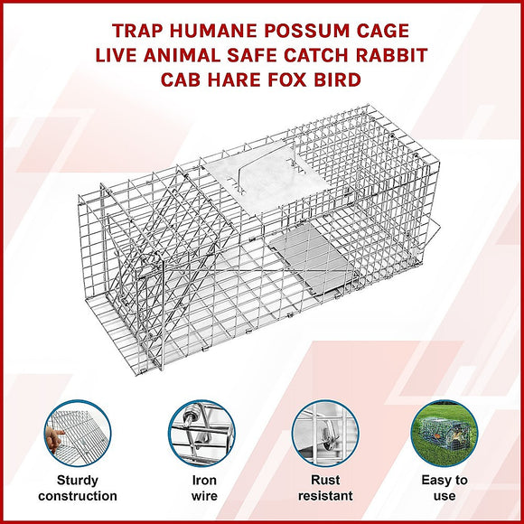 Trap Humane Possum Cage Live Animal Safe Catch Rabbit Cat Hare Fox Bird