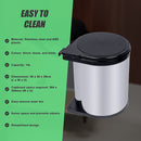 Kitchen Swing Pull Out Bin Stainless Steel Garbage Rubbish Waste Trash Can 14L-11