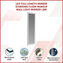LED Full Length Mirror Standing Floor Makeup Wall Light Mirror 1.6M-2