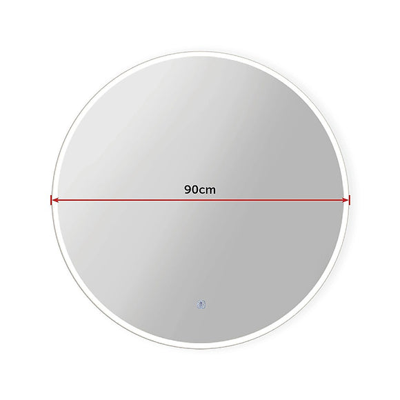 90cm LED Wall Mirror Bathroom Mirrors Light Decor Round