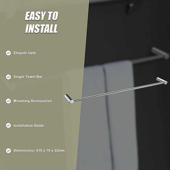 Single Towel Rail - 615mm