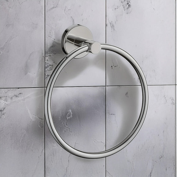 Classic Chrome Towel Bar Rail Ring Bathroom