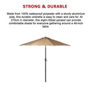 9FT Patio Umbrella Outdoor Garden Table Umbrella with 8 Sturdy Ribs-11