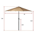 9FT Patio Umbrella Outdoor Garden Table Umbrella with 8 Sturdy Ribs-12