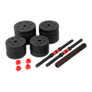 30kg Adjustable Rubber Dumbbell Set Barbell Home GYM Exercise Weights-5