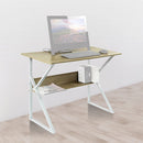 Wood & Metal Computer Desk with Shelf Home Office Furniture-2