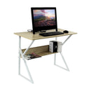 Wood & Metal Computer Desk with Shelf Home Office Furniture-4