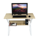 Wood & Metal Computer Desk with Shelf Home Office Furniture-5