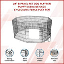 24" 8 Panel Pet Dog Playpen Puppy Exercise Cage Enclosure Fence Play Pen-5