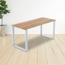 Square-Shaped Table Bench Desk Legs Retro Industrial Design Fully Welded - White-2