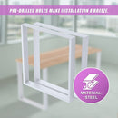 Square-Shaped Table Bench Desk Legs Retro Industrial Design Fully Welded - White-6