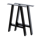 2x Rustic Dining Table Legs Steel Industrial Vintage 71cm - Black-1