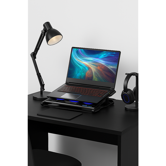 Laptop Cooling Pad with Adjustable Fan Stand – Fits 11" to 17" Notebooks