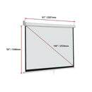 100 Inch 16:9 Manual Pull Down Outdoor Projector Projection Screen Theater Movie-7