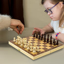 Chess Board Games Folding Large Chess Wooden Chessboard Set Wood Toy Gift-4
