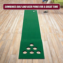 Golf Beer Pong Game Toy Set Green Golf Putting Matt with 2 Putters, 6 Balls-11