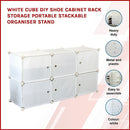 White Cube DIY Shoe Cabinet Rack Storage Portable Stackable Organiser Stand-3