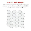 Tiles 3D Peel and Stick Wall Tile Hexagon White (30cm x 30cm x 10 sheets)-10