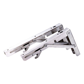 2x 10" Stainless Steel Folding Table Bracket Shelf Bench 50kg Load Heavy Duty